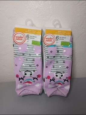 Wonder Nation Girls' No Show Animal Socks (2)